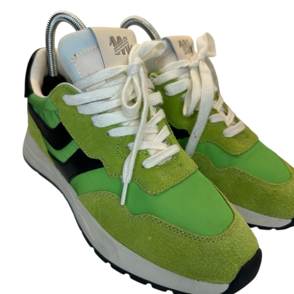 Steve Madden Women's Burst Lime Green & Black Suede-Trim Sneakers. Sz: 9